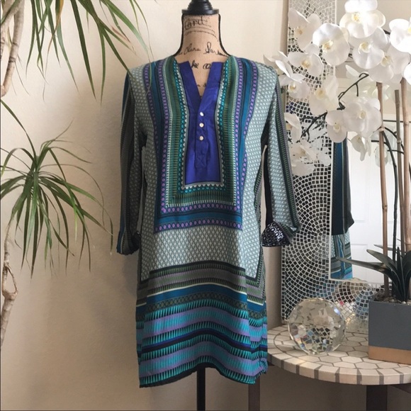 NWOT PAUL & ZERA Geometric Multi-color Tunic - Picture 1 of 3
